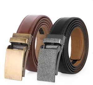 2 Pack Mens Ratchet Belt, Mio Marino Quick Adjust Slide Belts with Elegant Holiday Gift Box