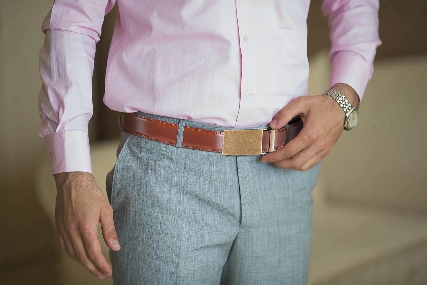 2 Pack Mens Ratchet Belt, Mio Marino Quick Adjust Slide Belts with Elegant Holiday Gift Box