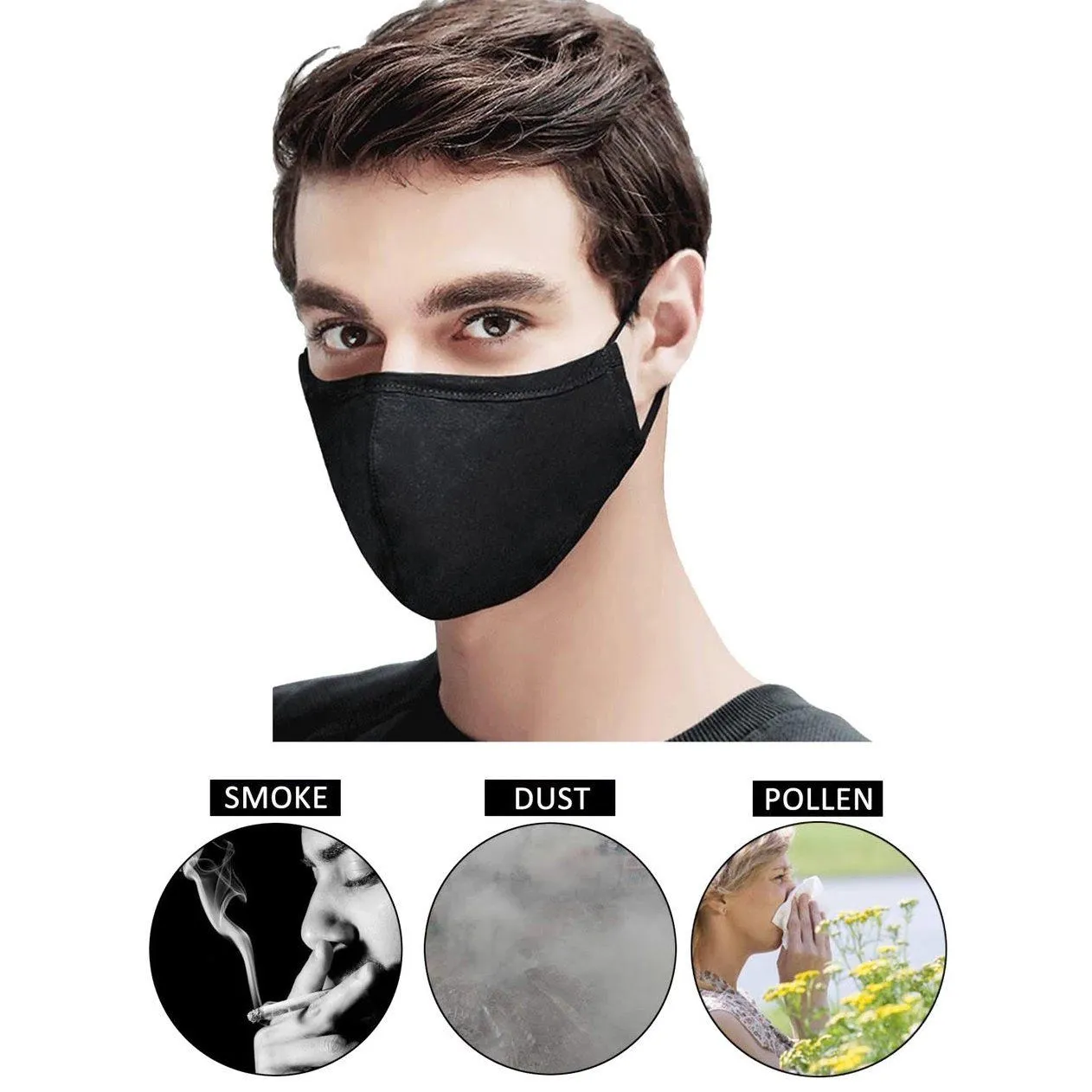 4-Pack: Reusable & Washable 2 Ply Soft Cotton Fabric Masks