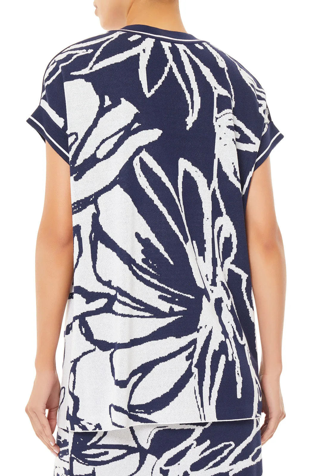 Abstract Floral Dolman Sleeve Knit Jacket