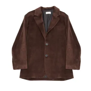 Aton Silk Mossa Tailored Jacket in Brown