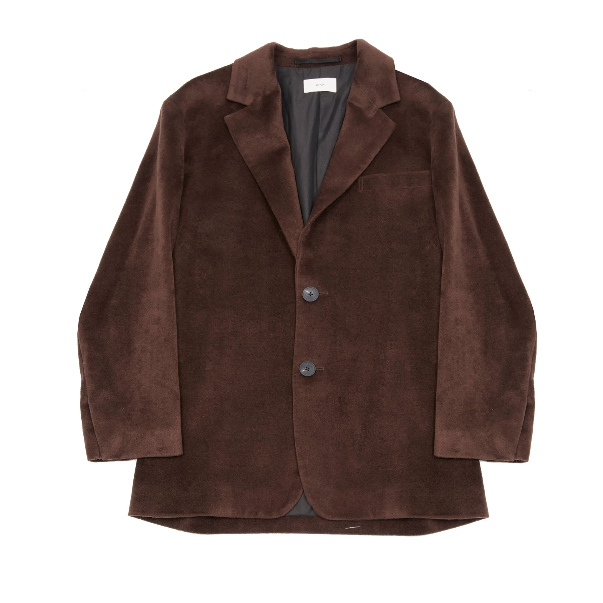 Aton Silk Mossa Tailored Jacket in Brown