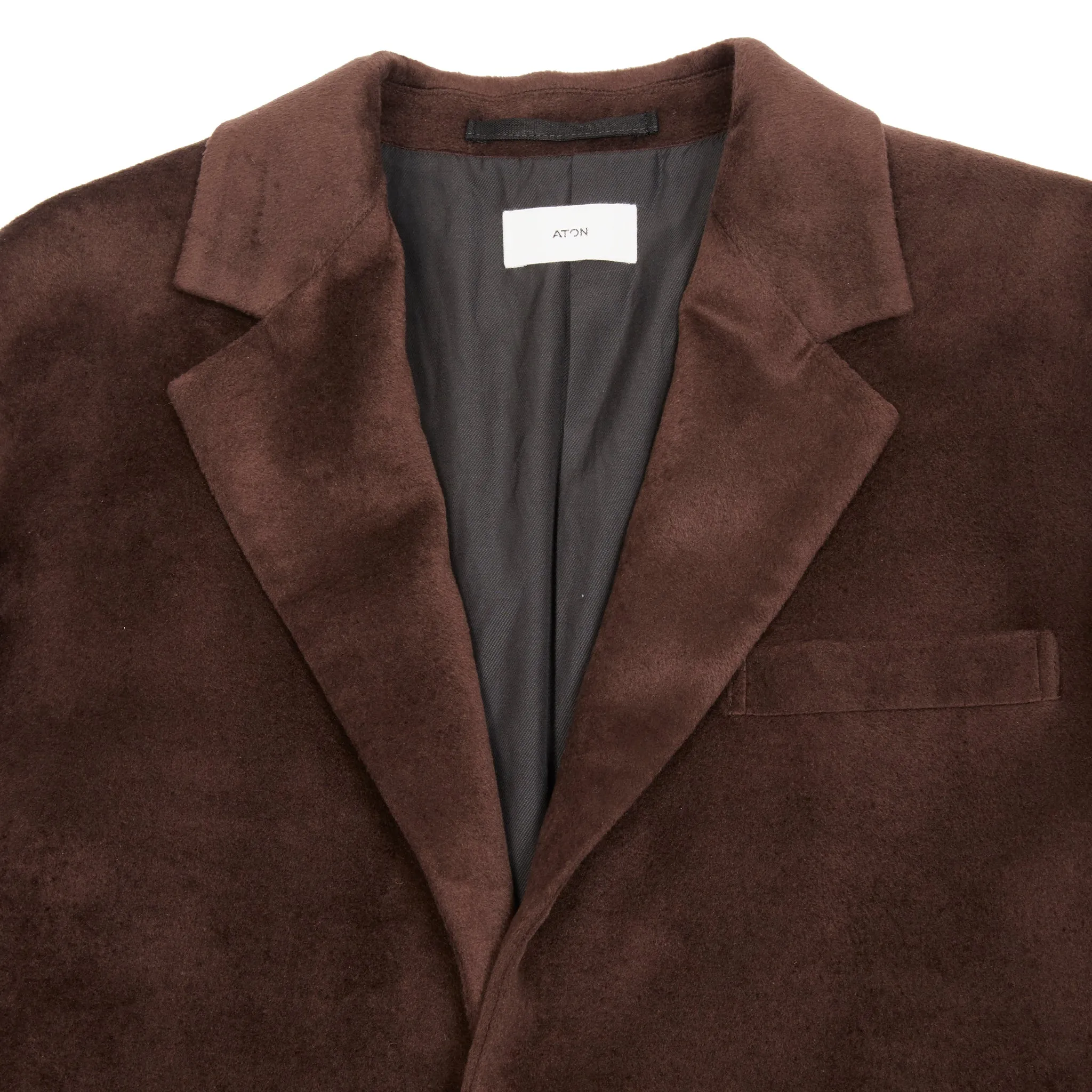 Aton Silk Mossa Tailored Jacket in Brown
