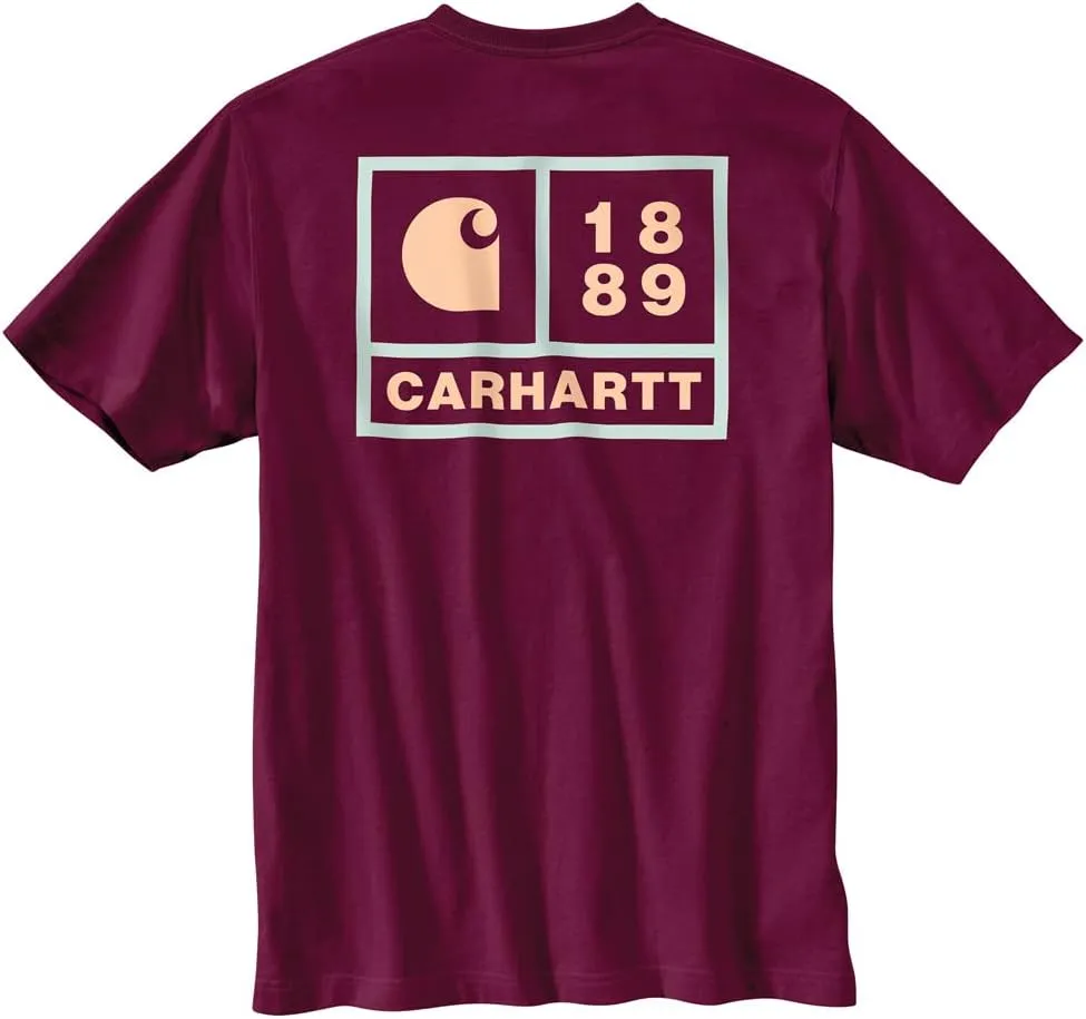 Carhartt Men's 105712 Relaxed Fit Heavyweight Short-Sleeve Pocket 1889 Graphic