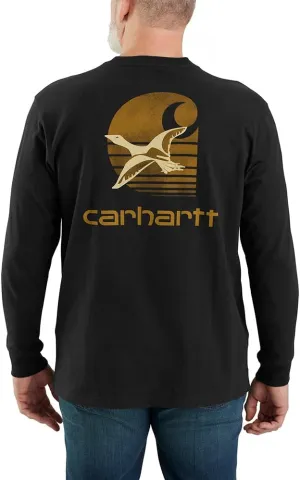 Carhartt Men's 106629 Loose Fit Heavyweight Long-Sleeve Pocket Duck Graphic T-S