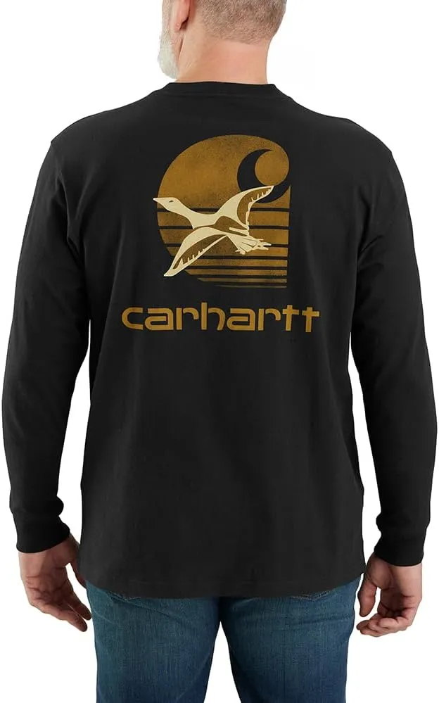 Carhartt Men's 106629 Loose Fit Heavyweight Long-Sleeve Pocket Duck Graphic T-S