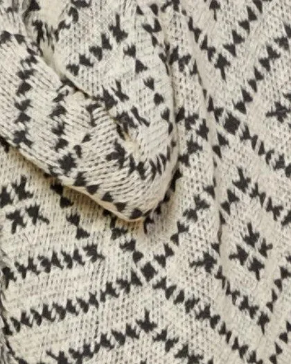 Carthage Open Knit Cardigan in Black/Ivory | Black/Ivory