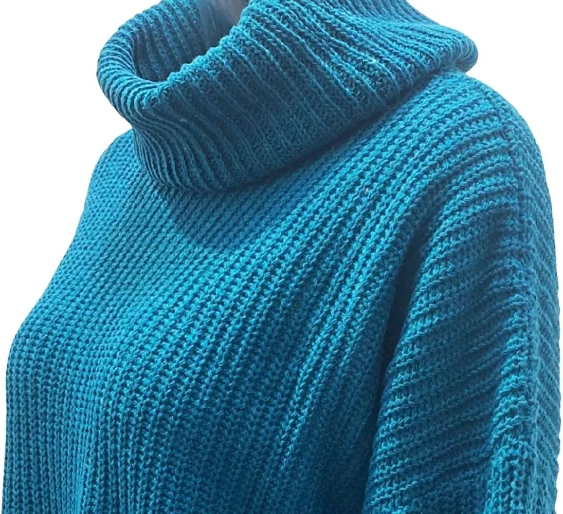 CHARTOU Women Chunky Turtleneck Waffle Knit Sweater Top Pullover Knitted Long Sleeve Jumper Oversized