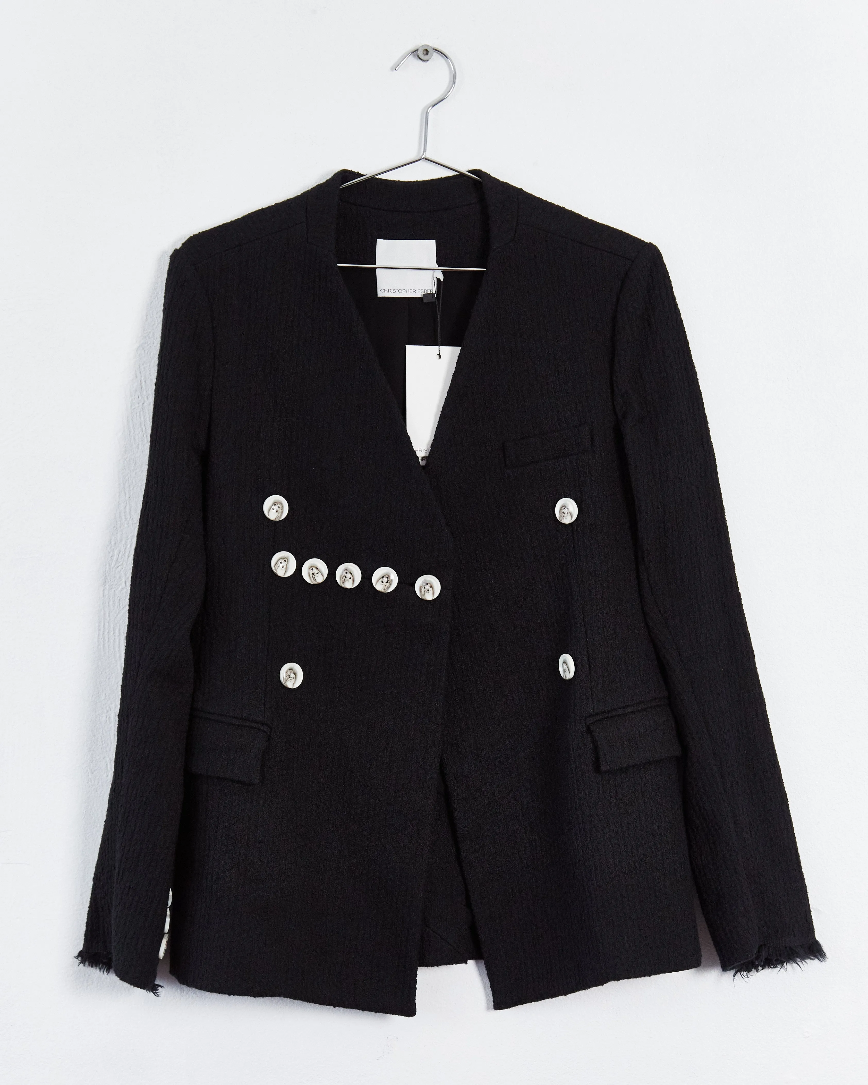 Christopher Esber collarless blazer, black, 12