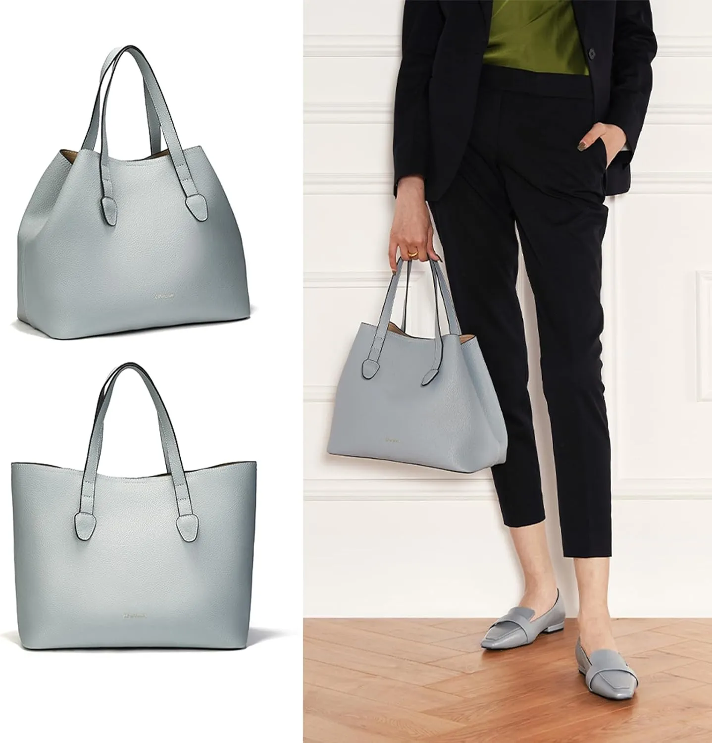 C.Paravano Large Capacity Tote Handbag | Full Grain Leather Tote Bag | Hobo Bag | Women's Top Handle Tote | Travel Work Tote