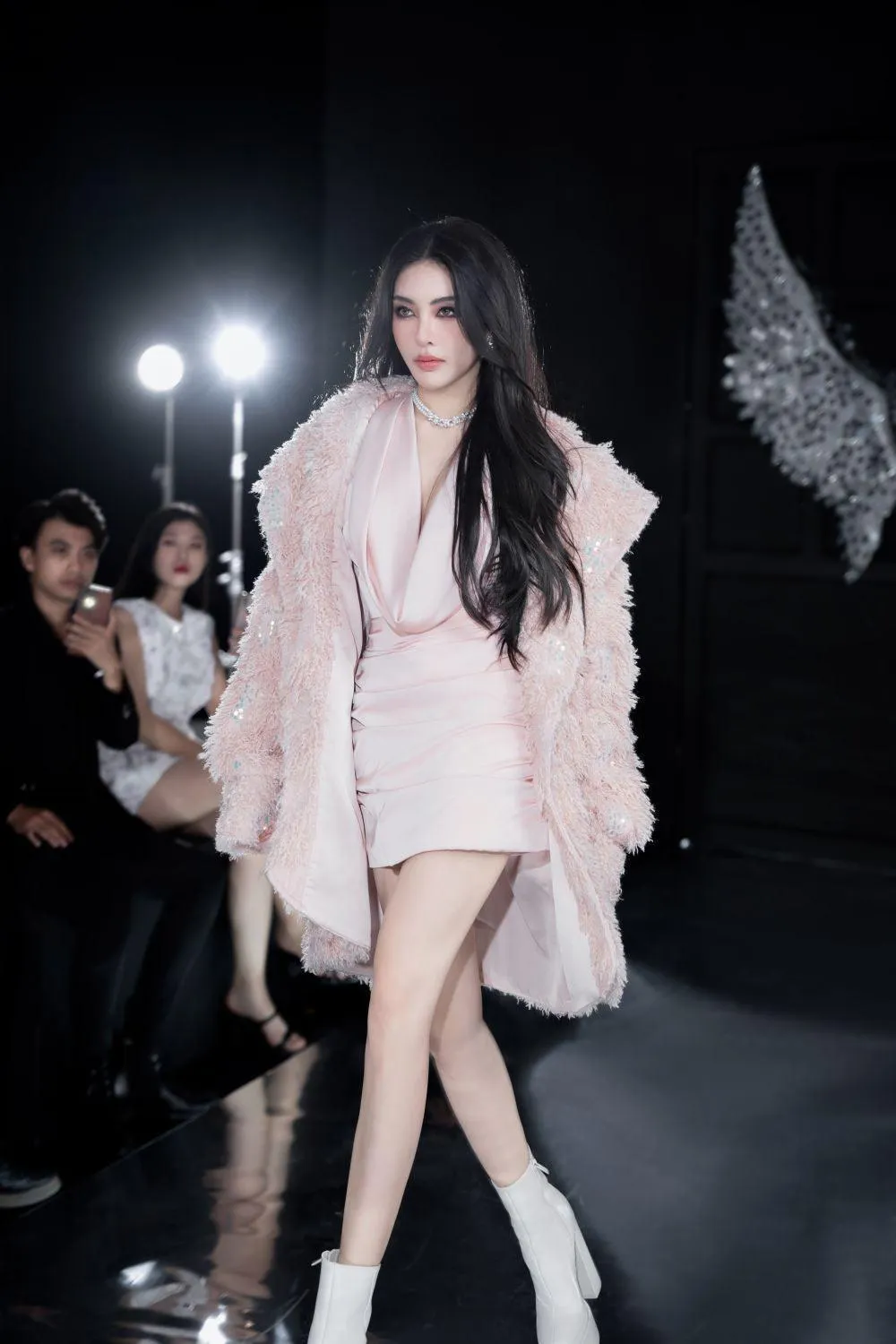 Dera Straight Long Sleeved Faux Fur Coat