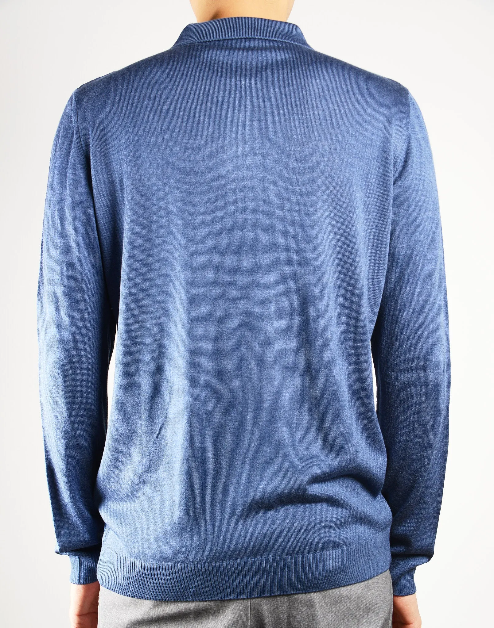 DT 1/4 Zip Lux Vertical Stripe Polo Ls