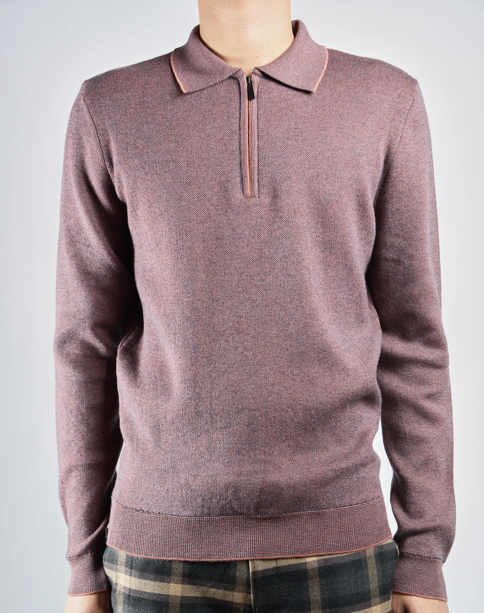 DT 1/4 Zip Melange Polo Ls