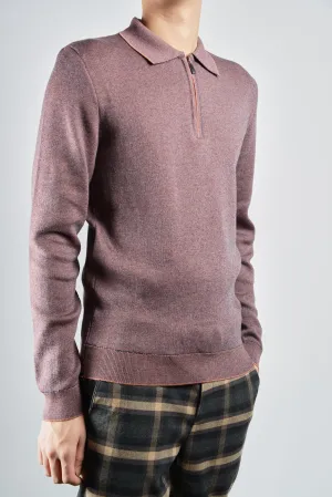 DT 1/4 Zip Melange Polo Ls
