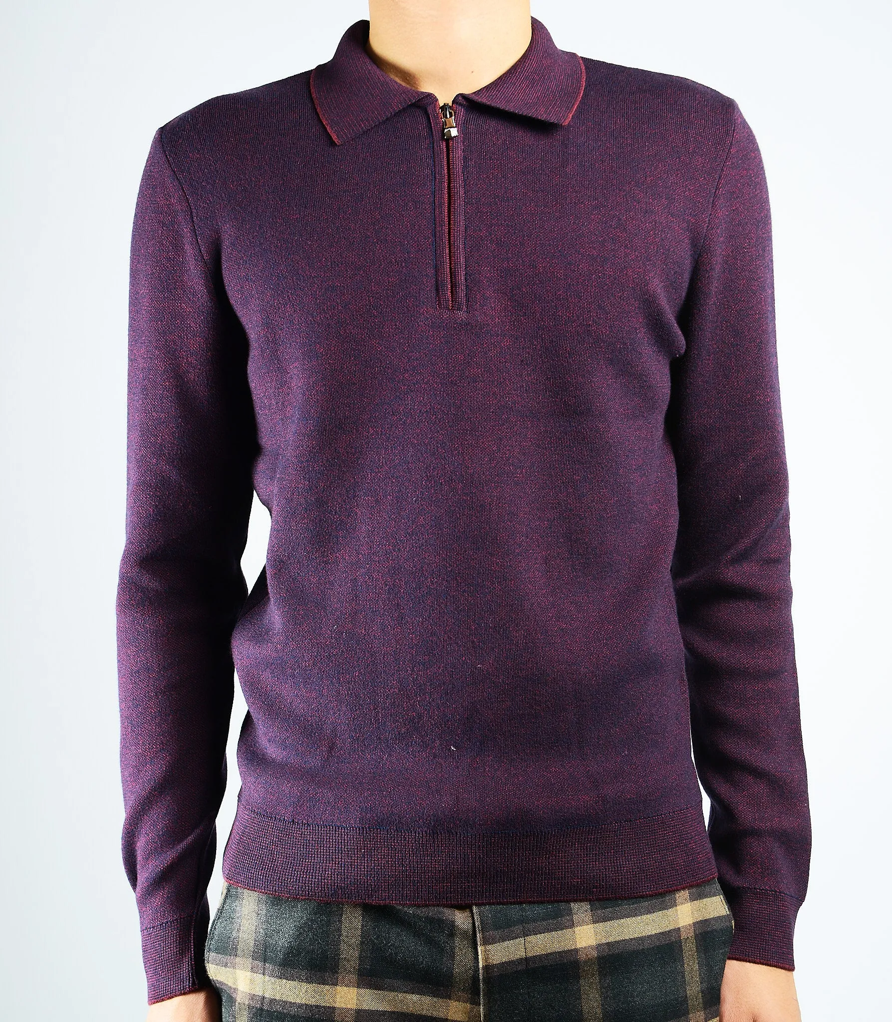DT 1/4 Zip Melange Polo Ls