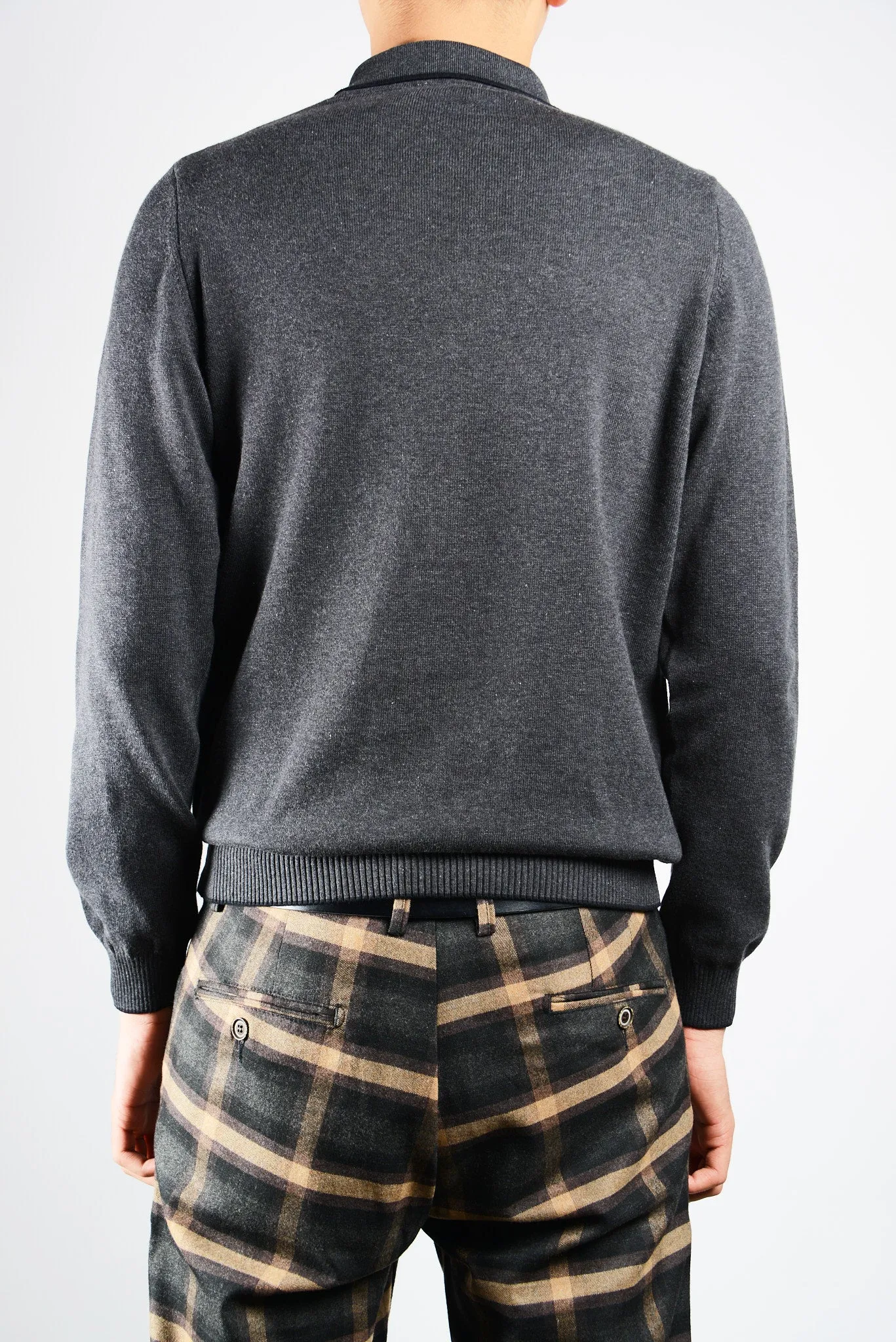 DT Tipped 1/4 Zip Polo Ls