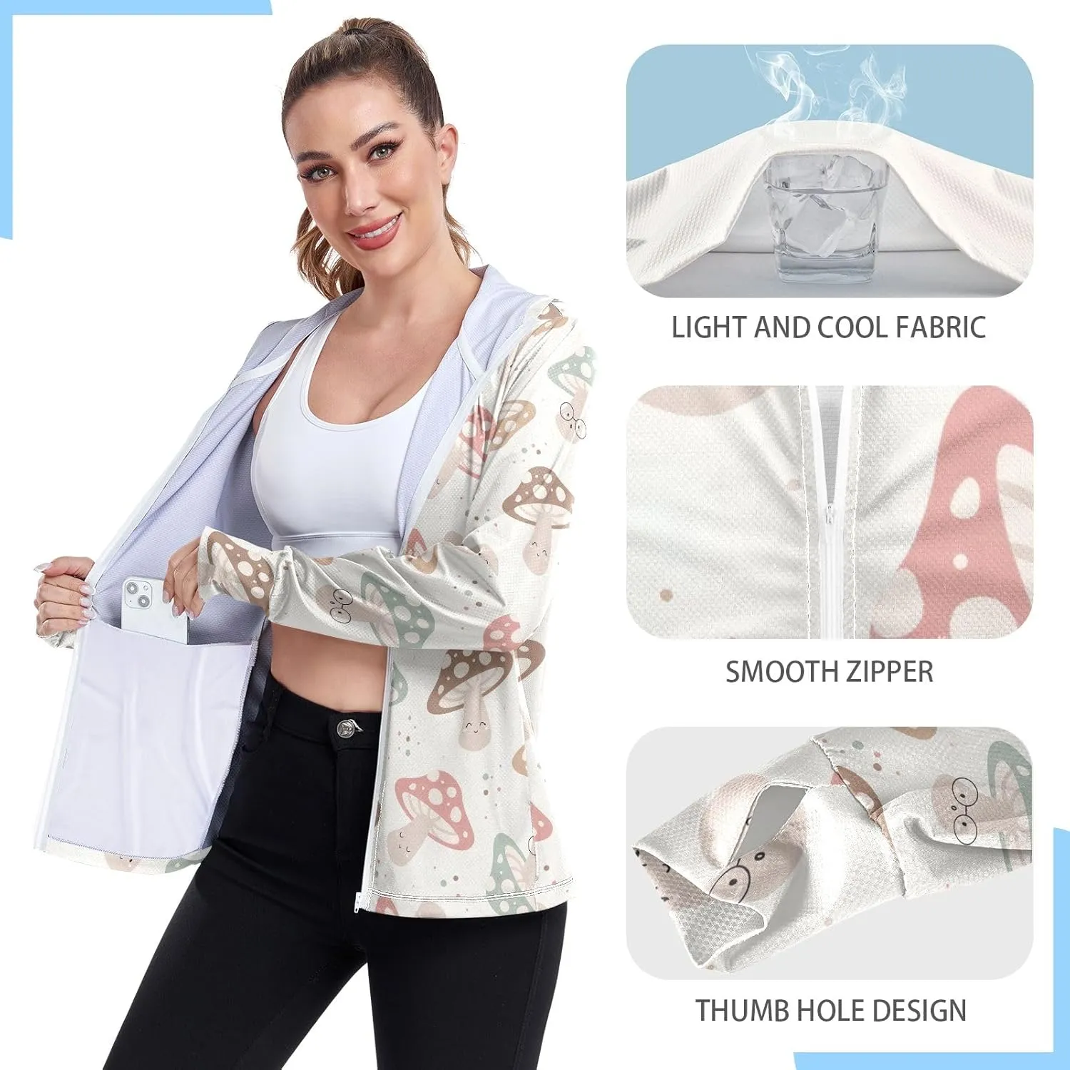 GAIGEO Green Marble Lines Women Jacket UPF 50  Lightweight Womens Summer Jacket, Breathable Fabric, S