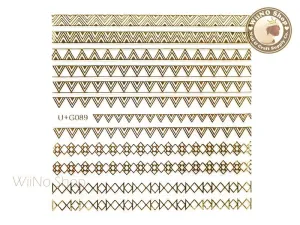 Gold Triangle Pattern Adhesive Nail Art Sticker - 1 pc (U G089)