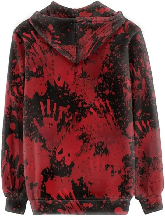 Irisjudy Women's Sport Jackets with Pocket Mexican Hooded Sweatshirt, Island Floral,Cats Hoodie Plus Size Drawstring Coat