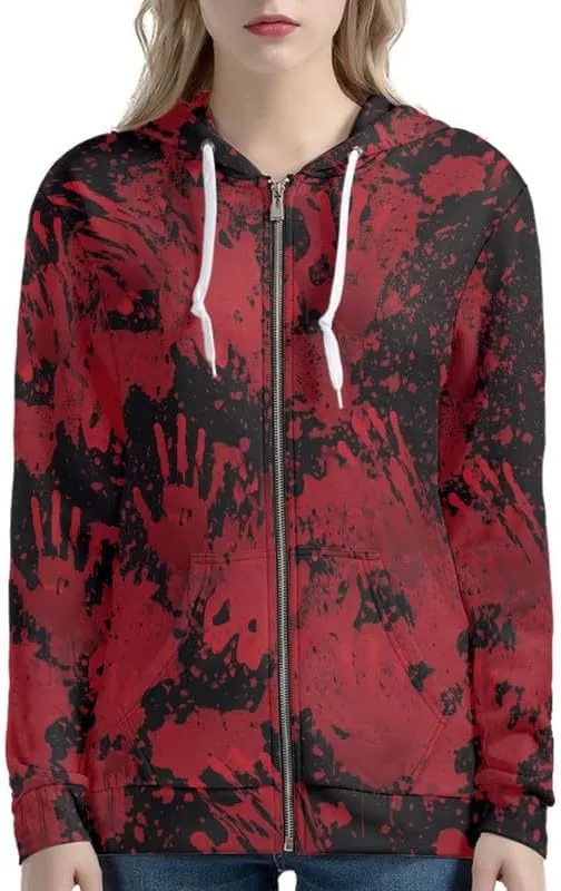 Irisjudy Women's Sport Jackets with Pocket Mexican Hooded Sweatshirt, Island Floral,Cats Hoodie Plus Size Drawstring Coat