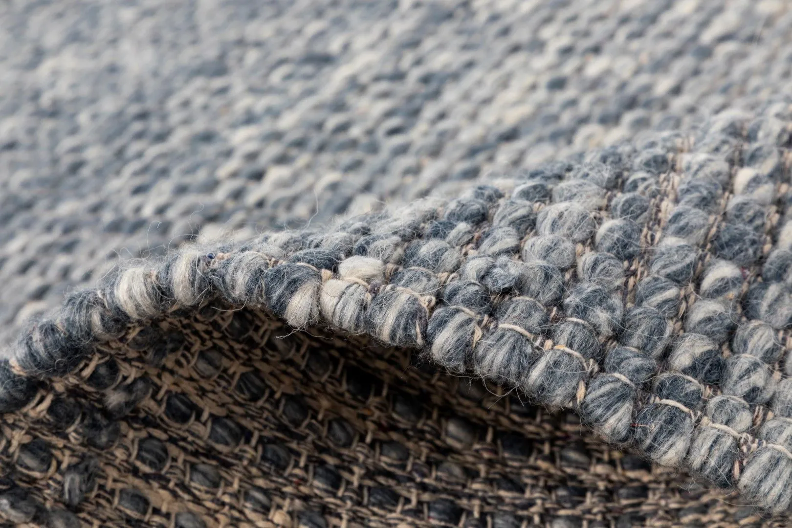 Kody 2m Round Wool Rug - Anthracite Grey
