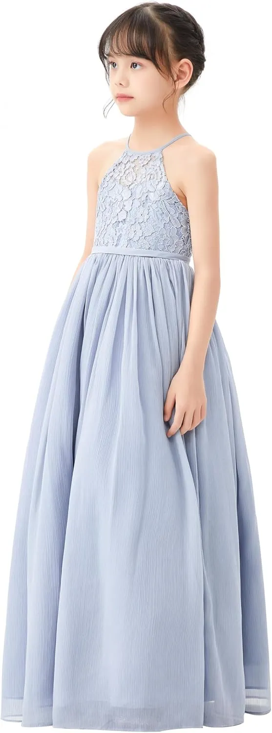 Lace Keyhole Back Flower Girl Dresses Wedding Reception Junior Pageants HLB