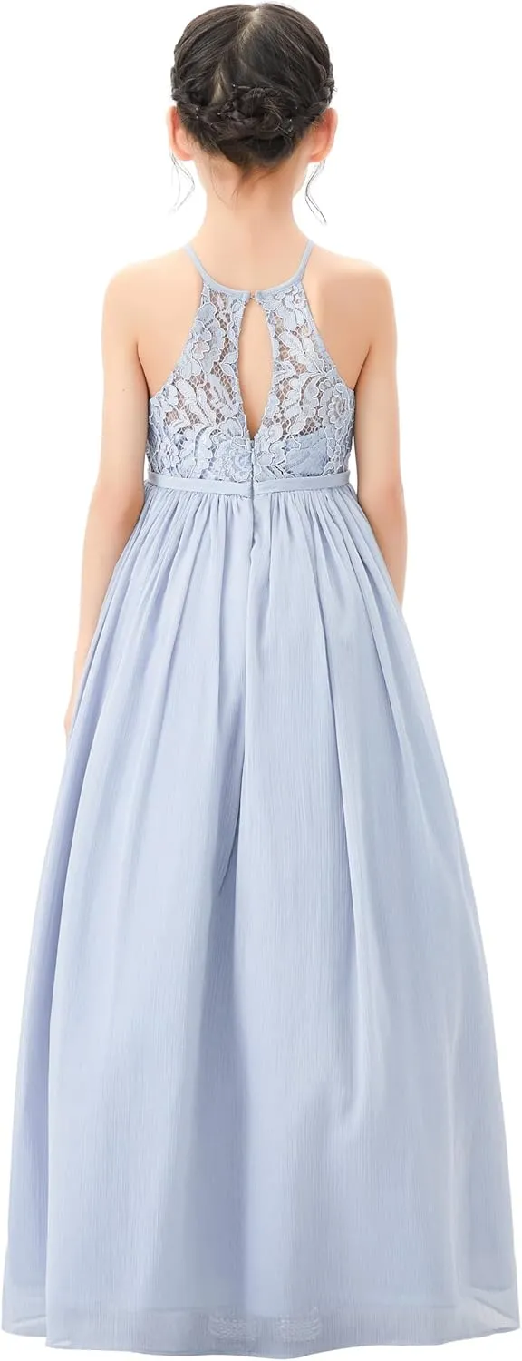 Lace Keyhole Back Flower Girl Dresses Wedding Reception Junior Pageants HLB