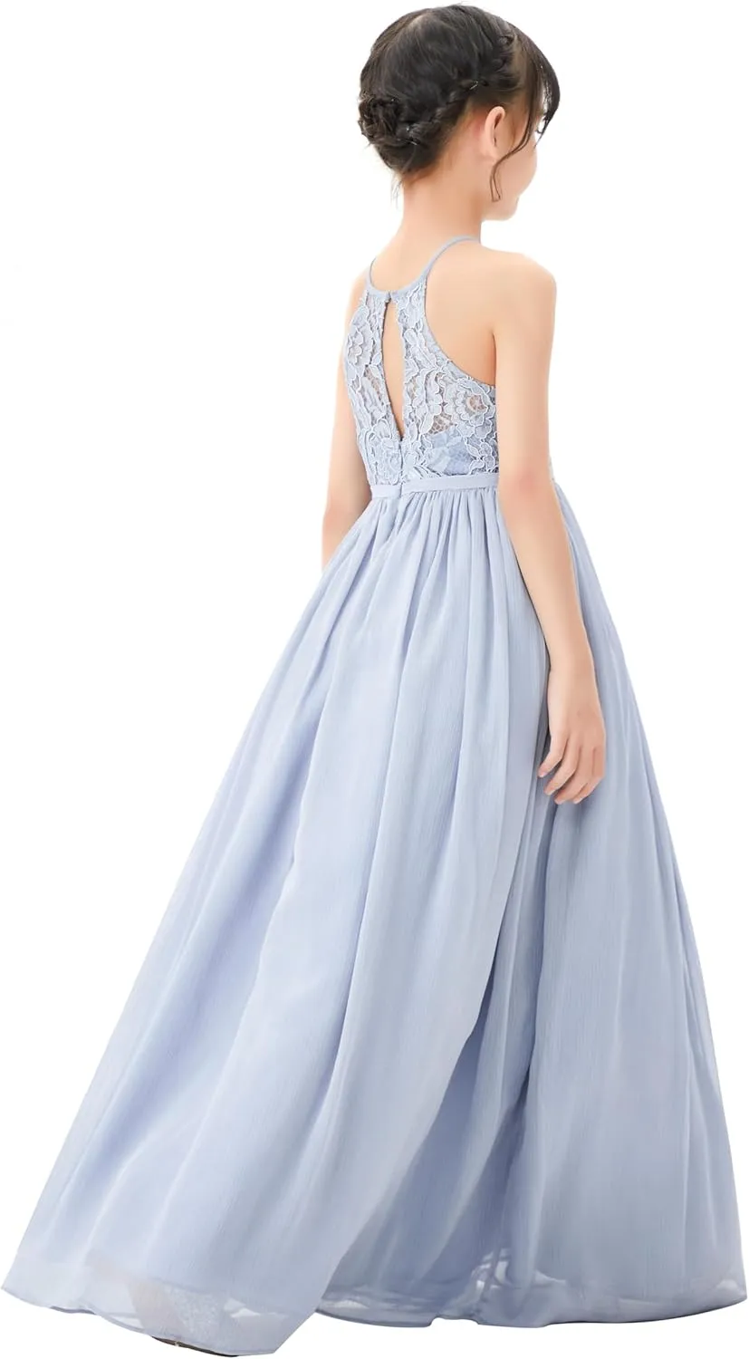 Lace Keyhole Back Flower Girl Dresses Wedding Reception Junior Pageants HLB