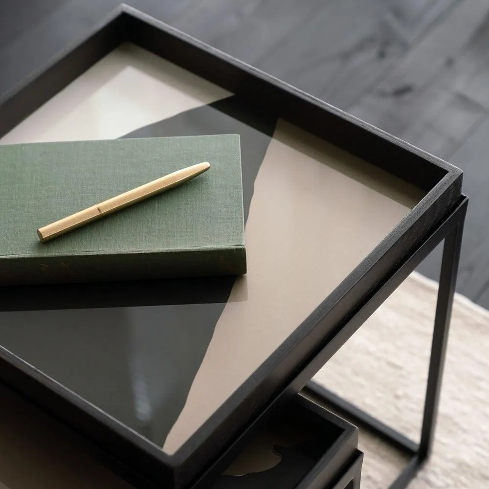 <font color="#ff0000">OPEN BOX</font><br> Blue Wabi Sabi Small Square Glass Tray