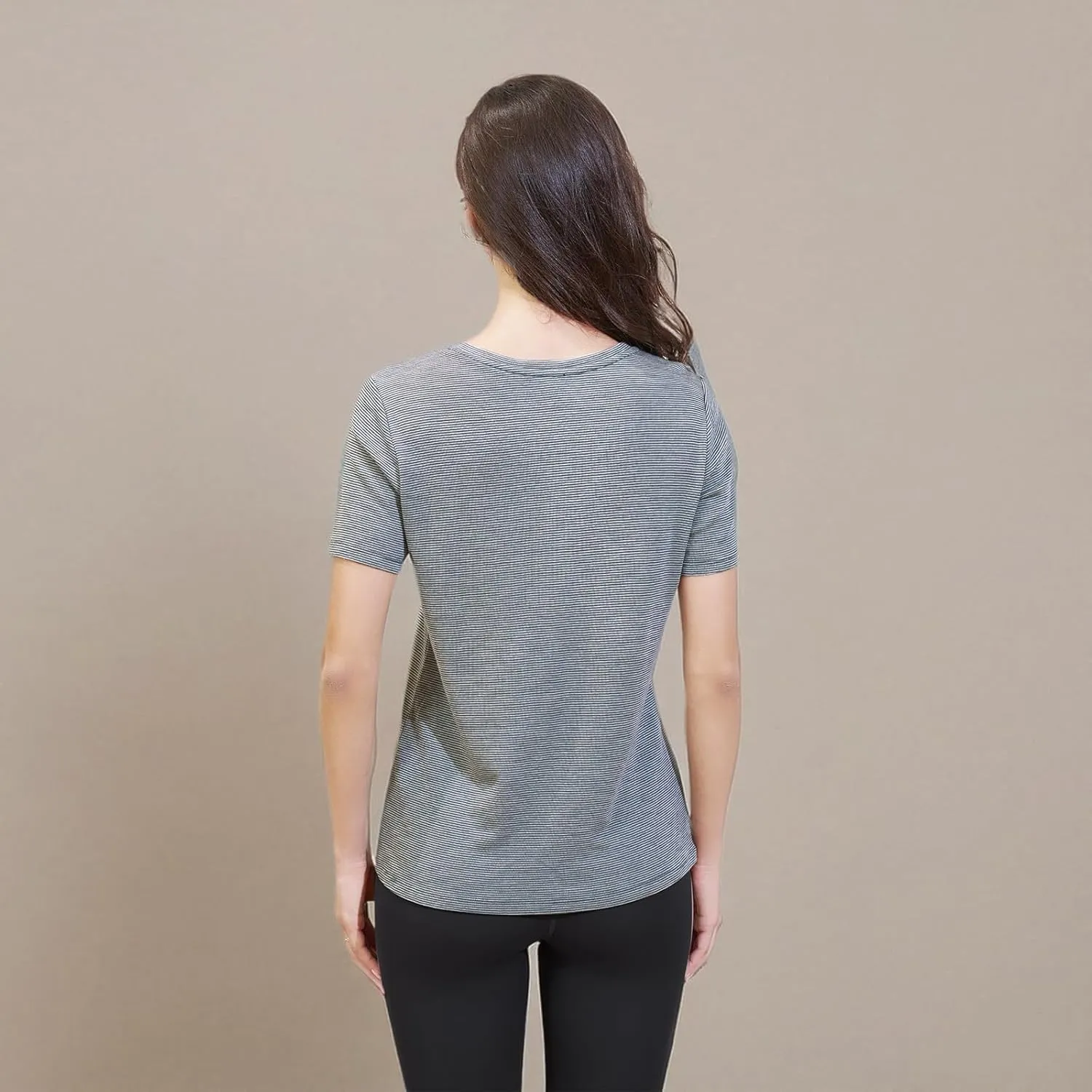 Merino Protect 100% Merino Wool V Neck T-Shirt for Women Short Sleeve Base Layers Odor Resistance Tops for Outdoor Hiking
