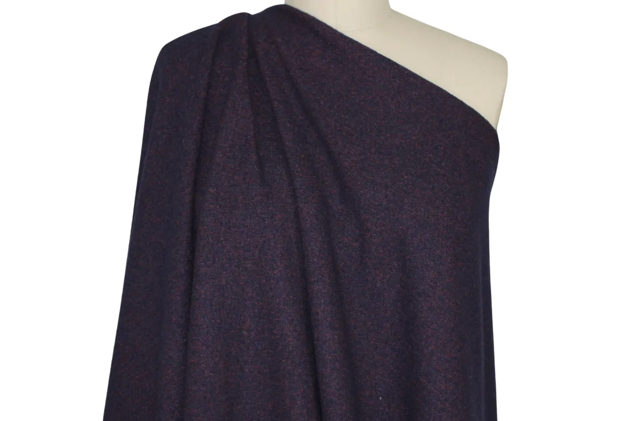 NY Designer Lightweight Boiled Wool - Deep Purple/Apricot