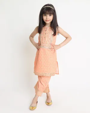 Peach Printed Set