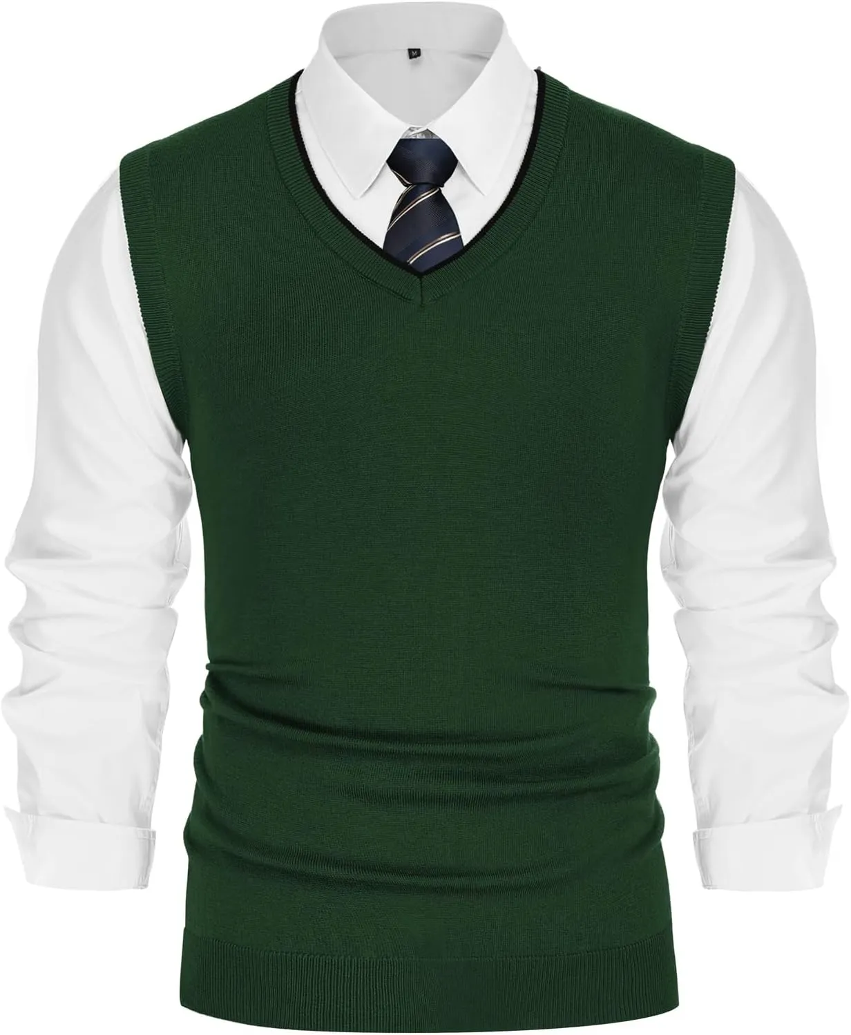 PJ PAUL JONES Mens Sweater Vest Wool Blended Knitted Vest Sweaters V-Neck Sleeveless Pullover Vests