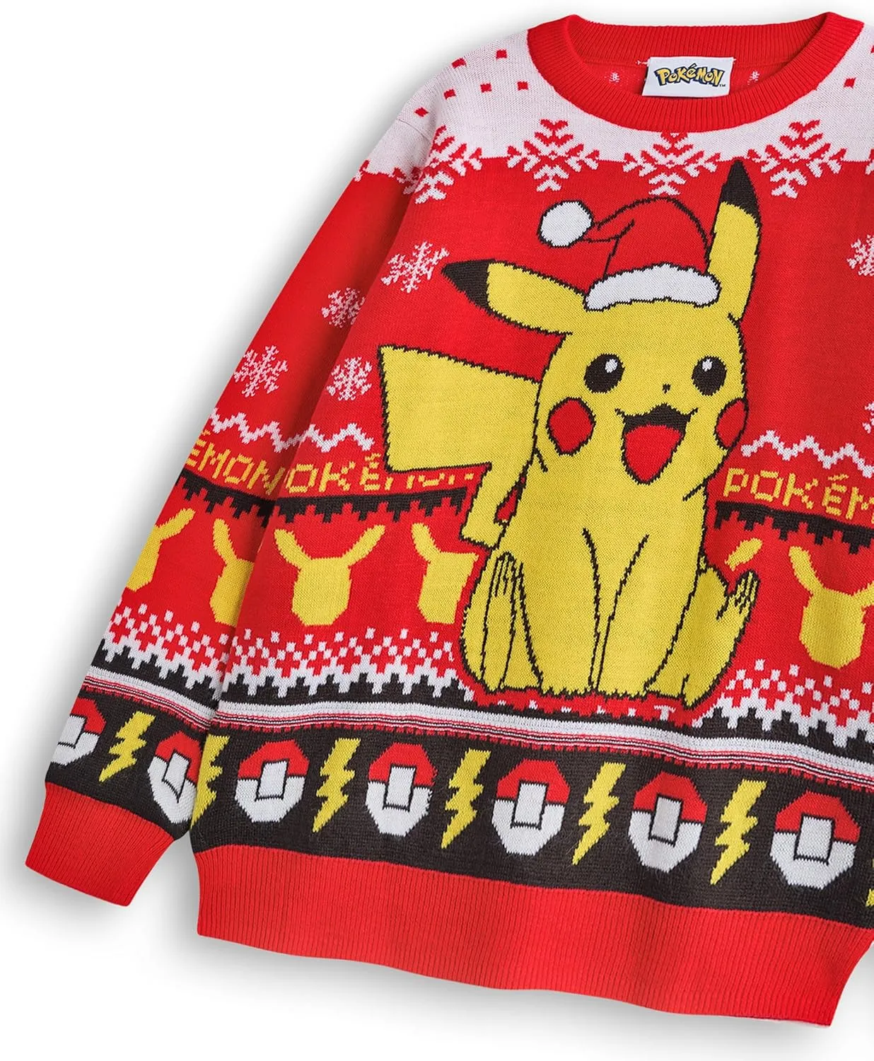 Pokemon Kids Christmas Jumper | Style Options Festive Holiday Pikachu Long Sleeve Knitted Warm Sweater for Children