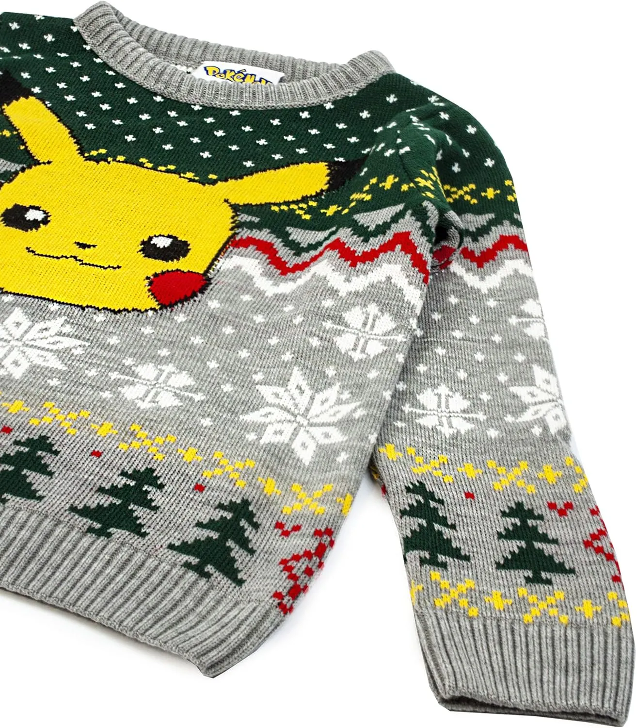 Pokemon Kids Christmas Jumper | Style Options Festive Holiday Pikachu Long Sleeve Knitted Warm Sweater for Children