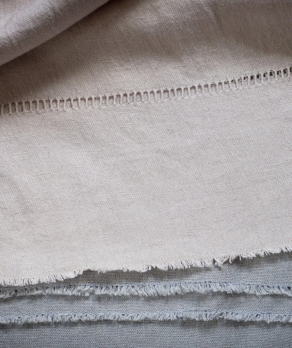Soft Grey Hand Loom Linen Throw