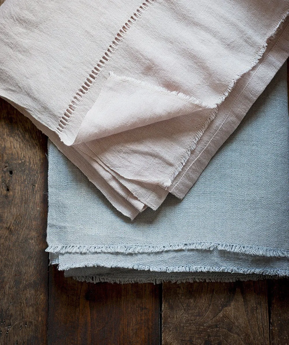 Soft Grey Hand Loom Linen Throw