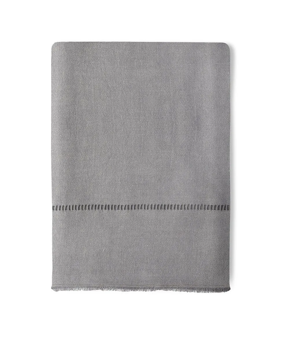 Soft Grey Hand Loom Linen Throw