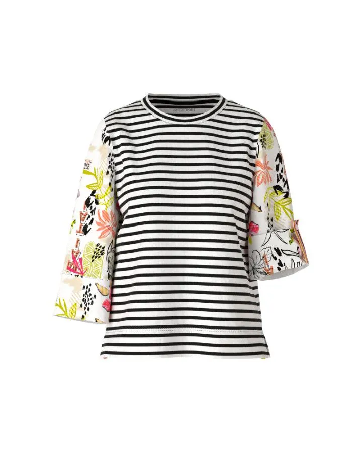 Striped Tee Print Sleeve