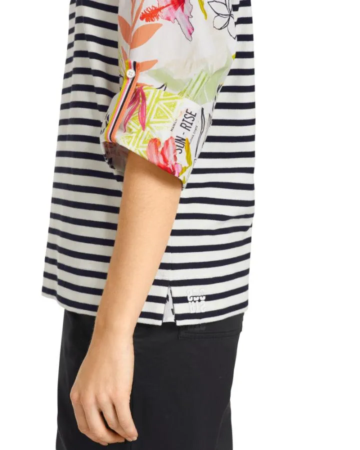 Striped Tee Print Sleeve