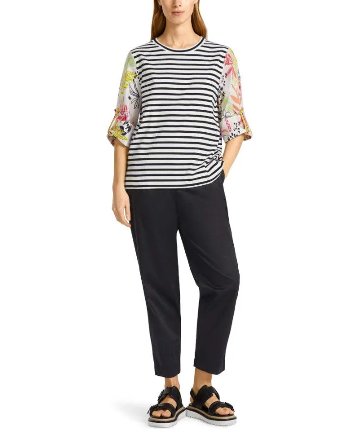 Striped Tee Print Sleeve