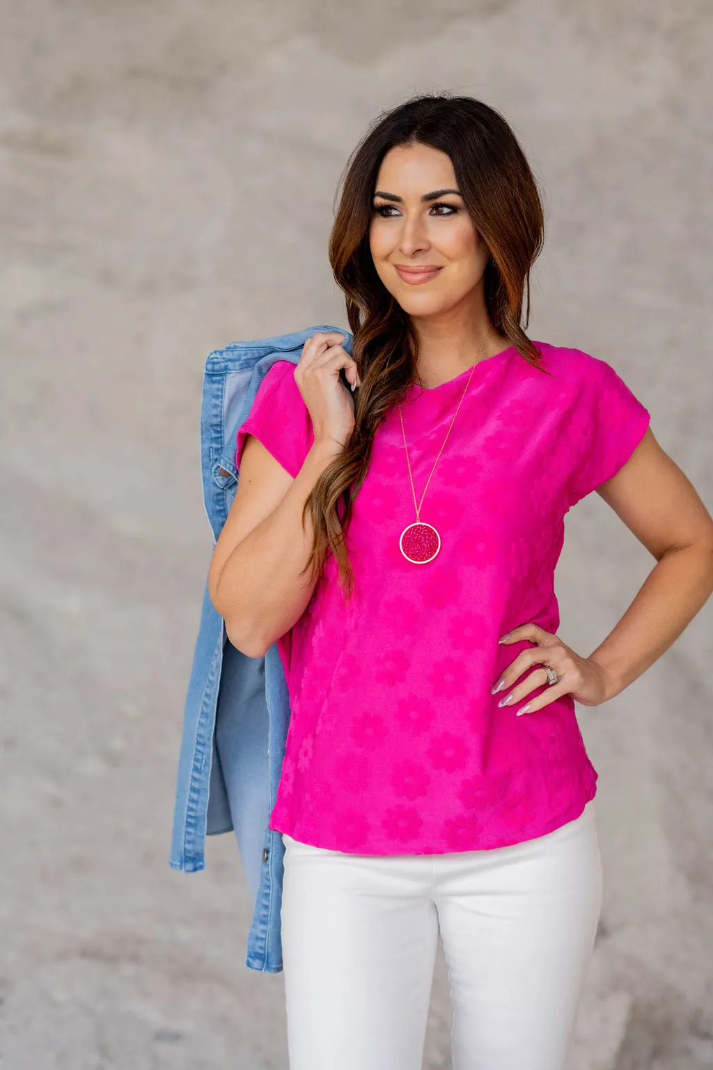 Subtle Raised Floral Tee
