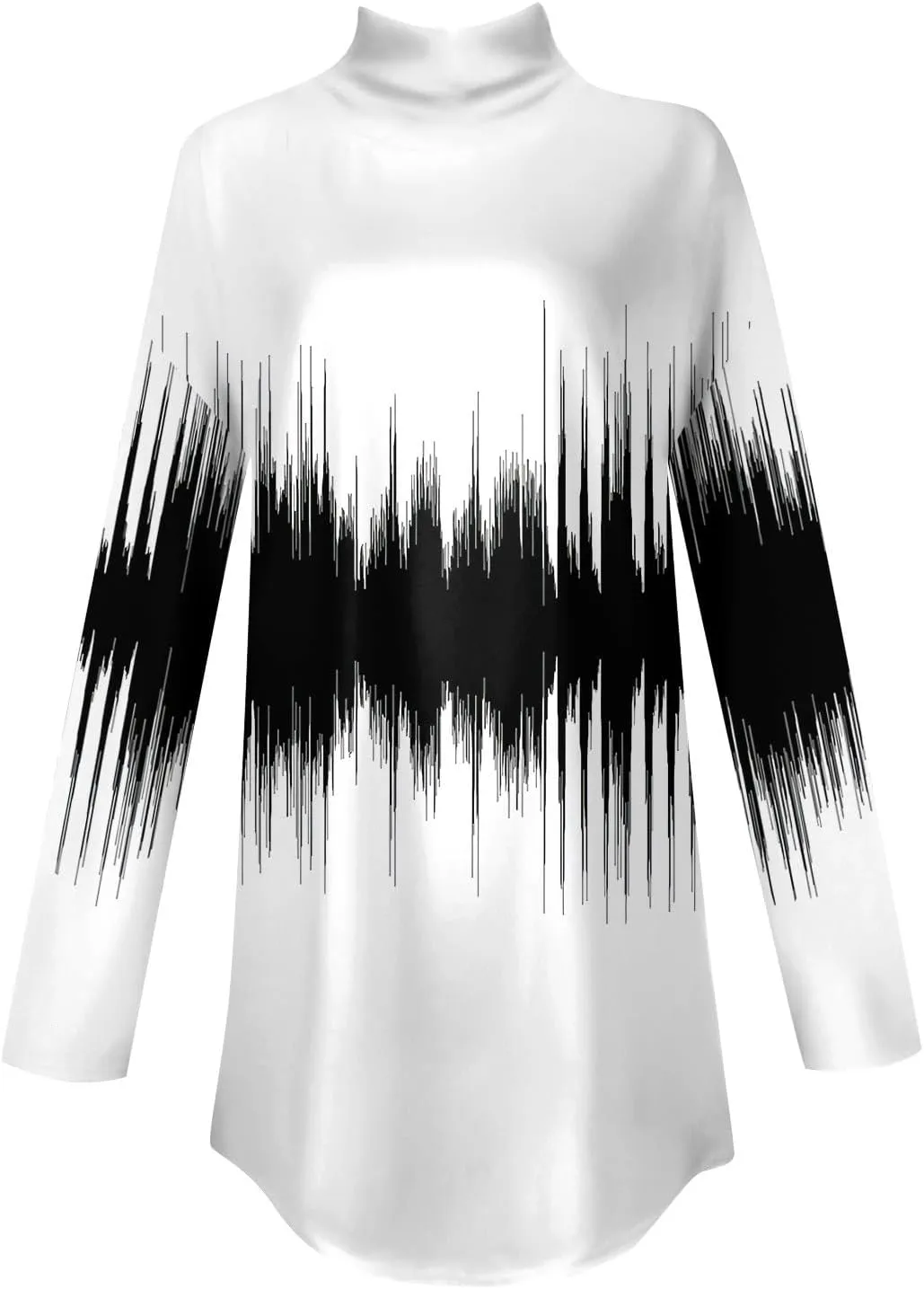Tunic Tops for Women Loose Fit Fall Long Sleeve Shirts Mock Neck Work Tops Turtle Neck Side Split Floral Print Blouses