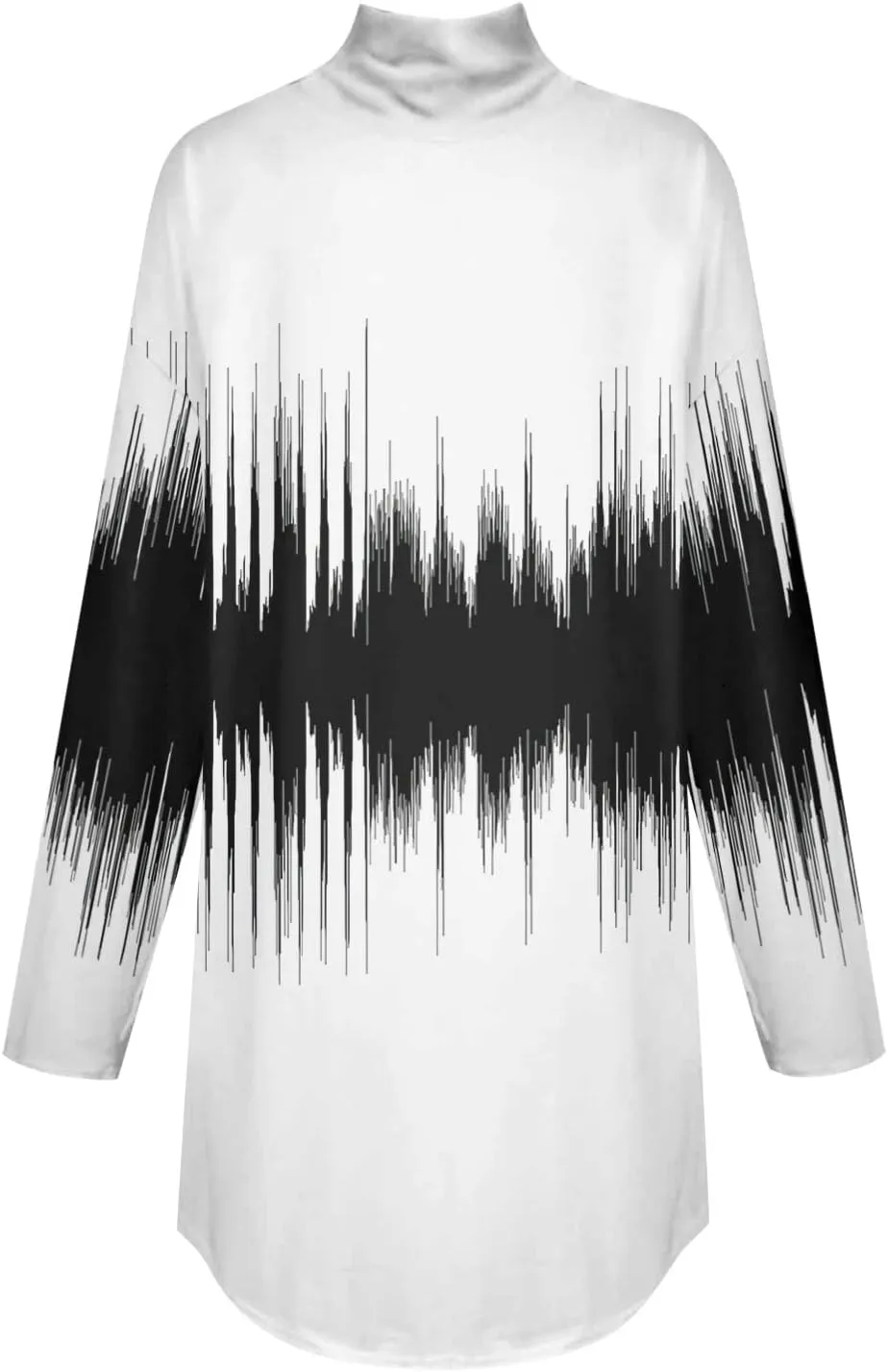 Tunic Tops for Women Loose Fit Fall Long Sleeve Shirts Mock Neck Work Tops Turtle Neck Side Split Floral Print Blouses