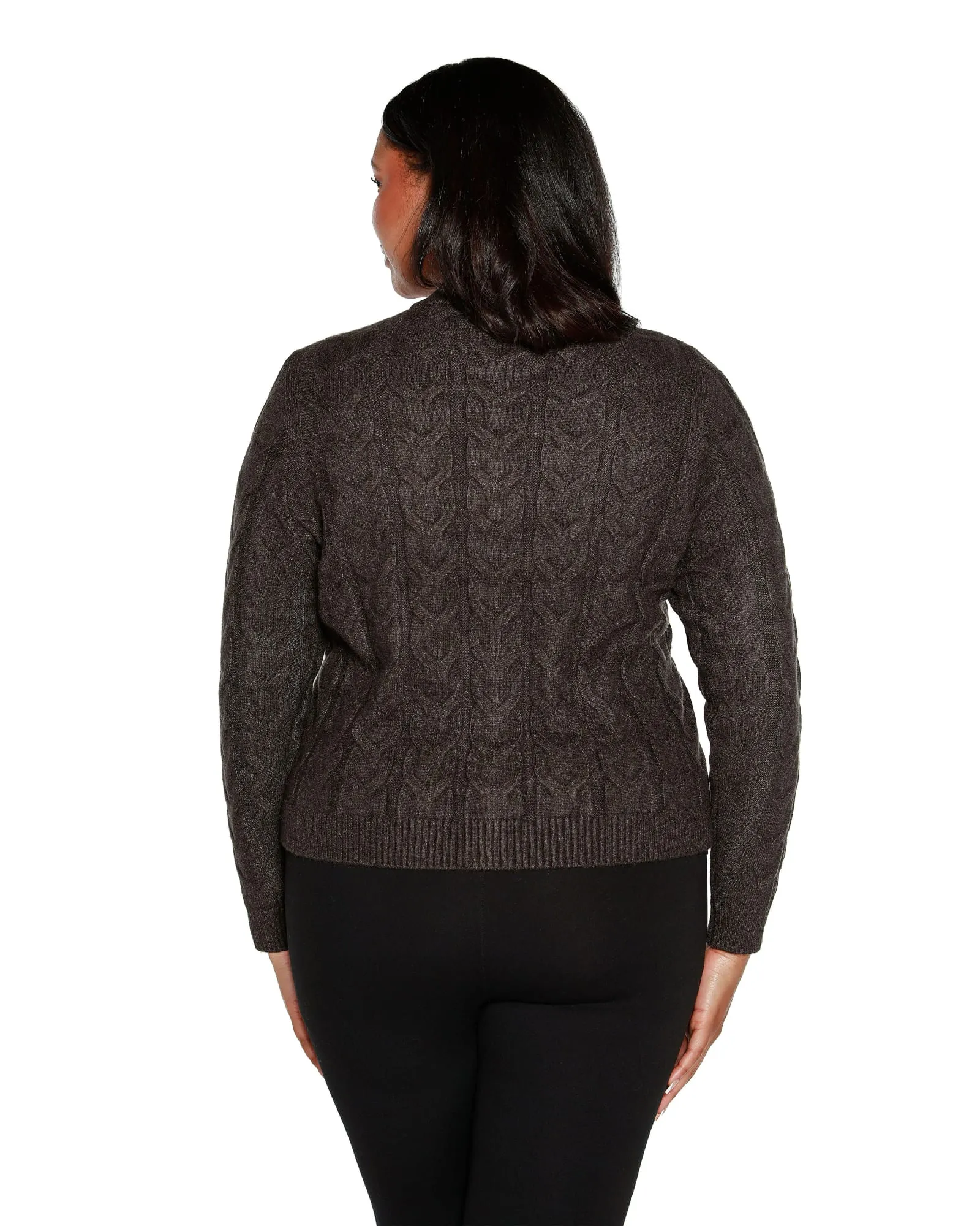 Zip Cable Sweater | Heather Charcoal